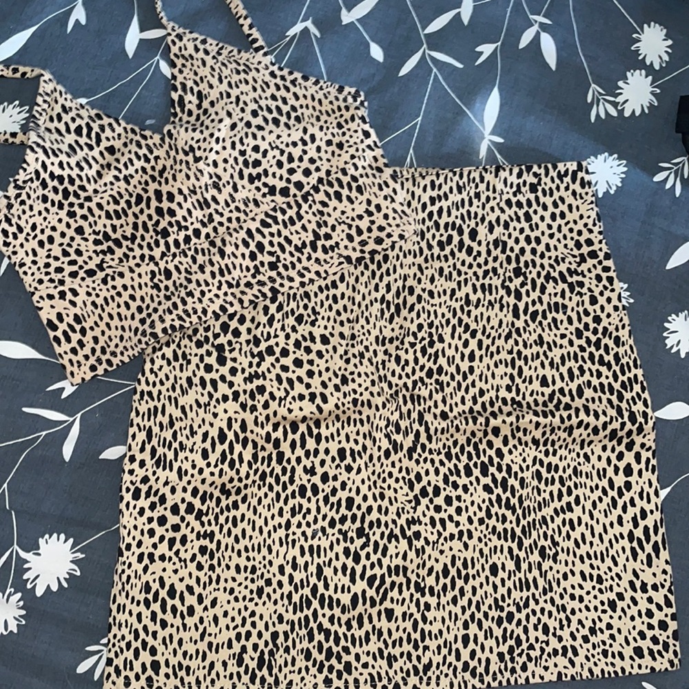 Never worn cheetah brandy set!!